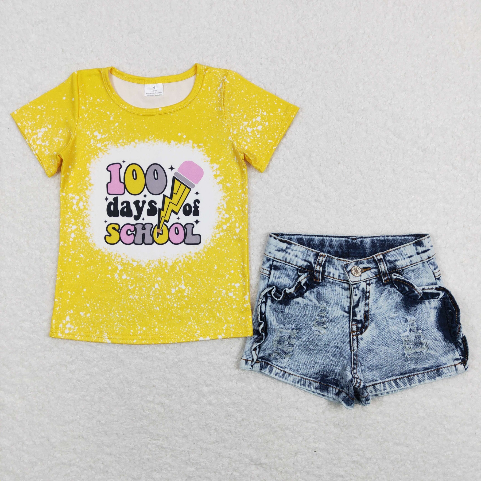 GSSO0524 baby girl clothes girl 100days back to school summer outfit
