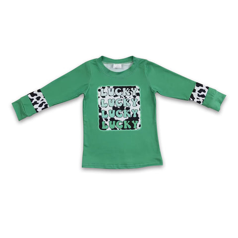 GT0081 baby boy clothes green St. Patrick's Day shirt