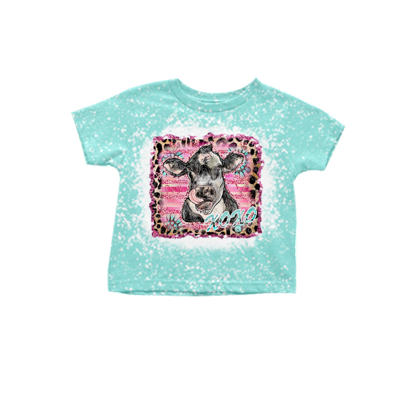 GT0112 pre-order toddler clothes cow blue summer tshirt