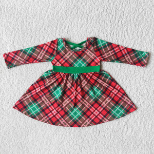 6 A8-19 kids clothes girls plaid christmas dress-promotion 2023.12.4