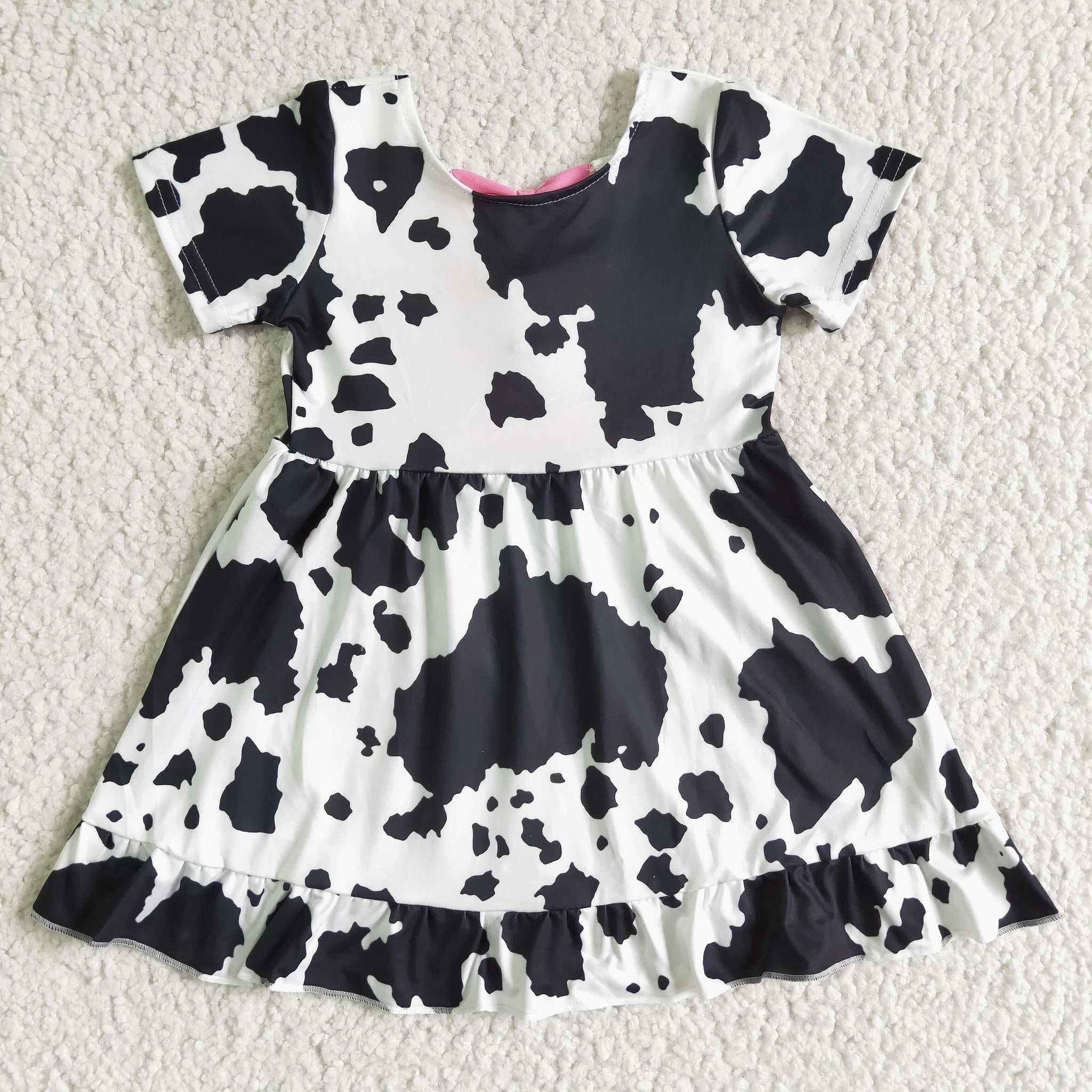 GSD0102 girl summer cow short sleeve dress