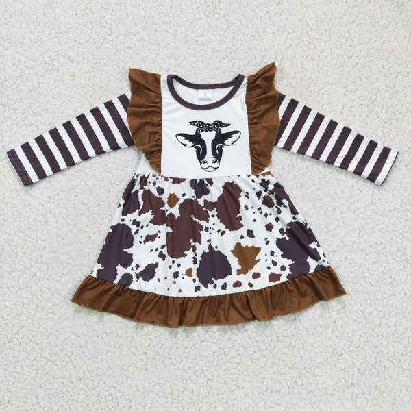 GLD0126 toddler girl clothes cow winter dress