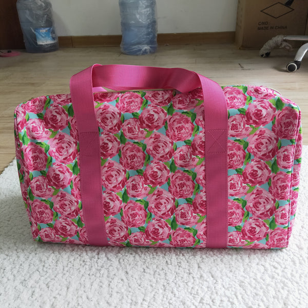 BA0025 floral rose pink buff bag travel bag