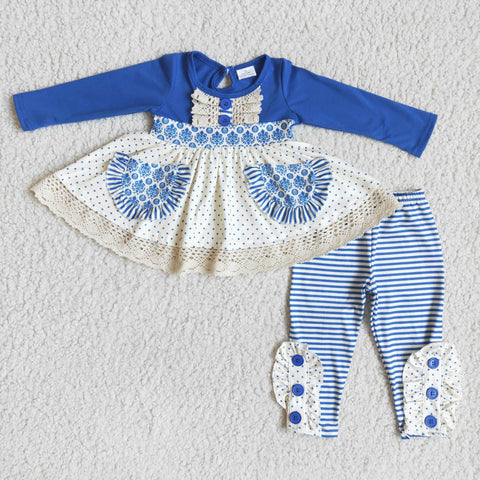 6 A3-1 baby girl clothes blue pocket winter outfits-promotion 2023.12.23