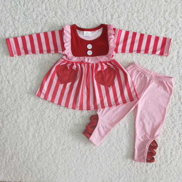 6 B11-22 baby girl clothes heart valentines day outfits
