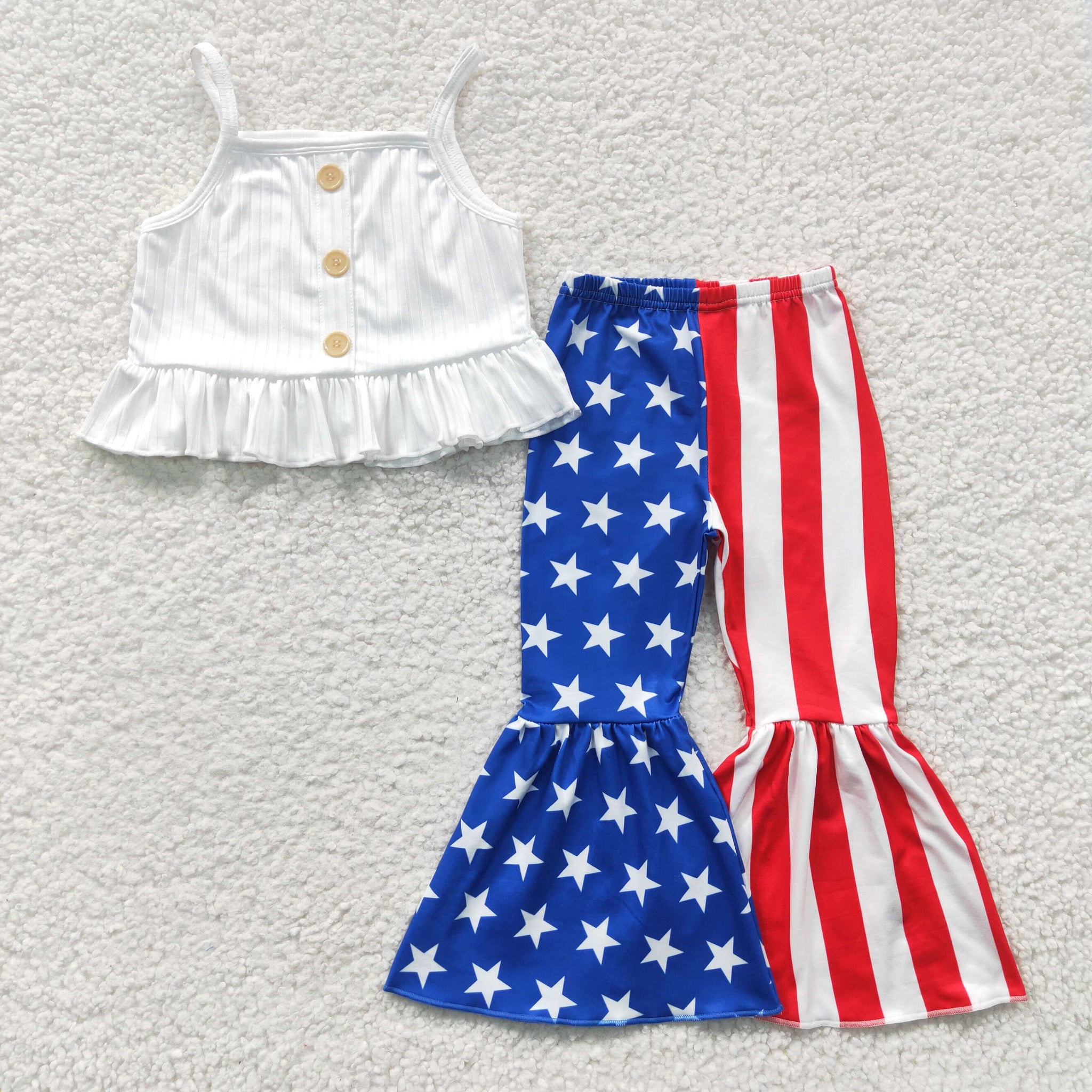GSPO0480 kids clothes girls july 4th patriotic outfits