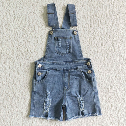 SS0016 kids clothes summer denim blue overalls jumpsuit