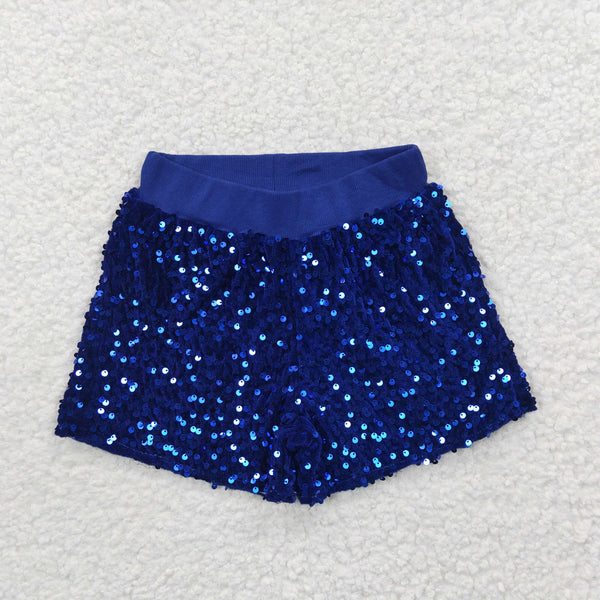 SS0038 kids clothes girls blue sequin shorts