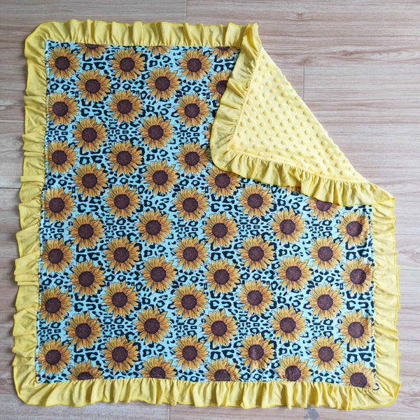 sunflower yellow baby blanket