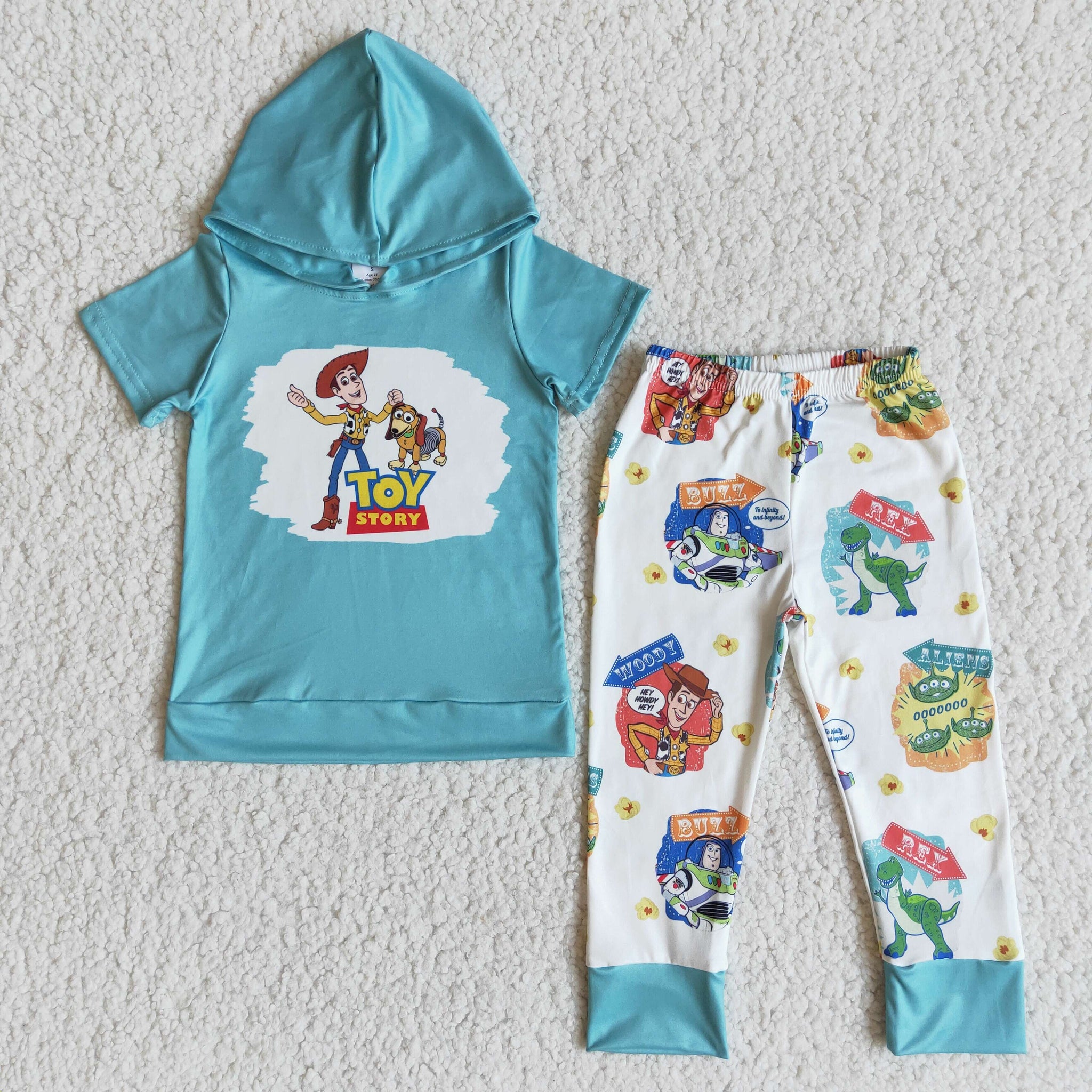 E7-30 baby boy clothes cartoon short sleeve hoodies fall spring set