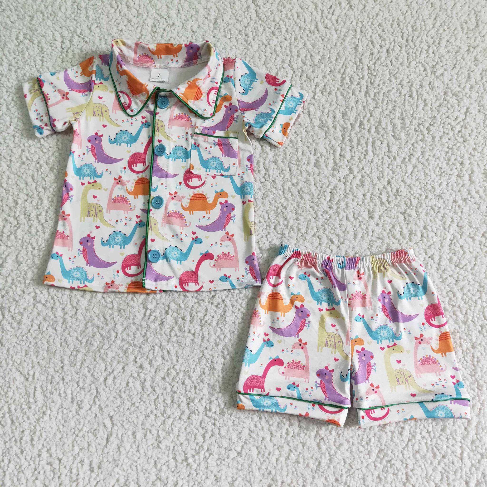 BSSO0052 kids clothing dinosaur summer pajamas