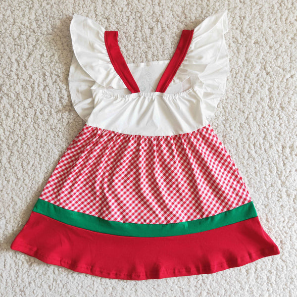E3-19 girl red plaid christmas matching dress-promotion 2023.11.4