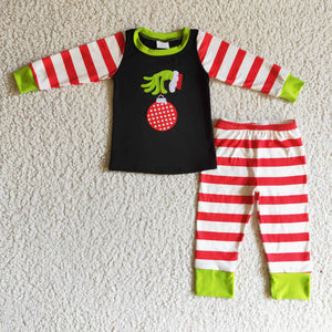 BLP0108 baby boy clothes  christmas clothes set embroidery cartoon set