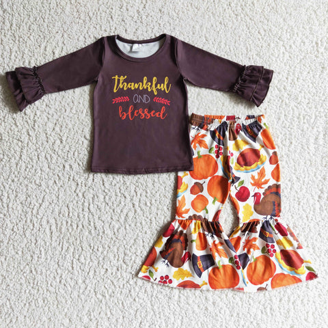 GLP0230 turkey kids clothes boys thanksgiving outfits