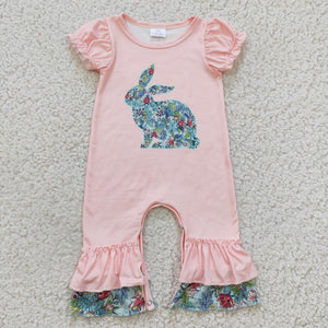 SR0163 baby girl clothes bunny easter romper
