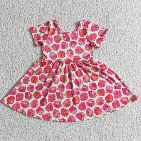 GSD0007 kids clothing summer strawberry short sleeve dress-promotion 2024.1.27