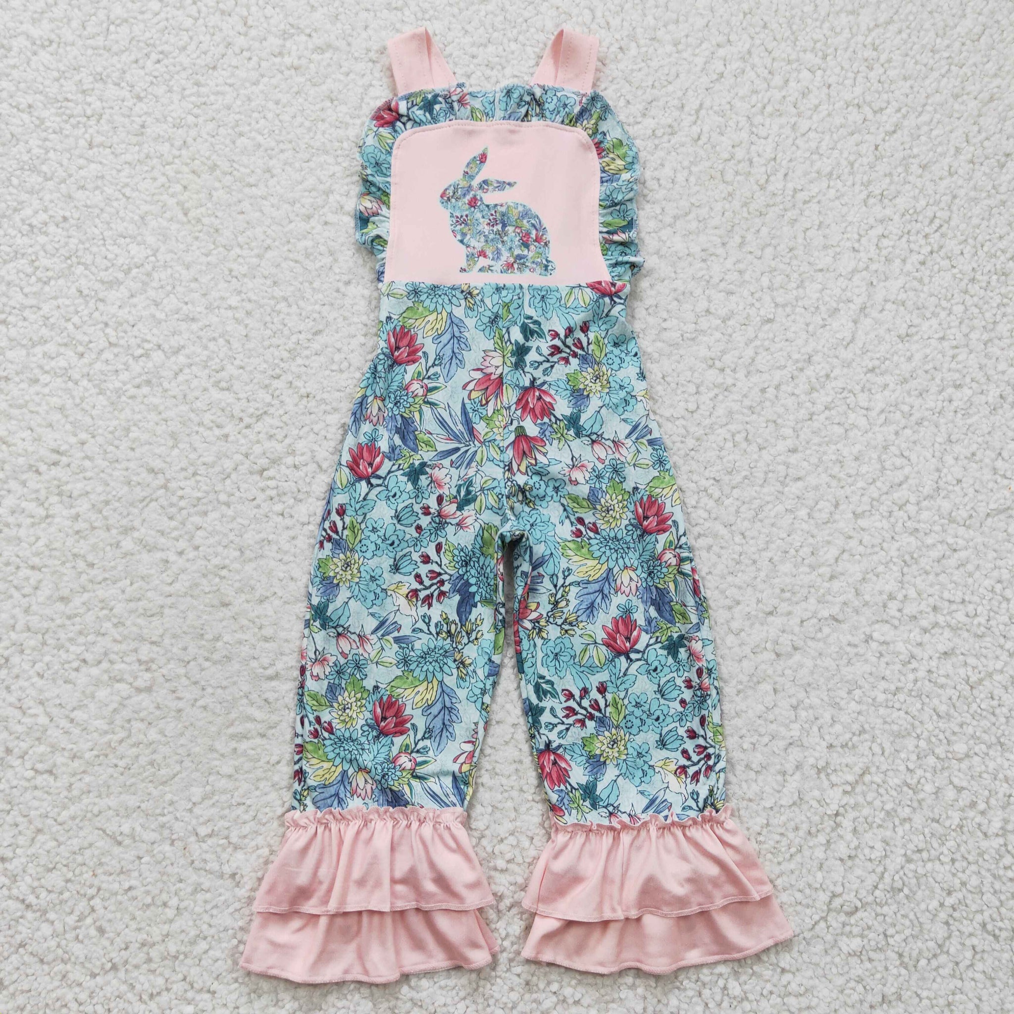 SR0164 baby girl clothes easter bunny jumpsuit overalls