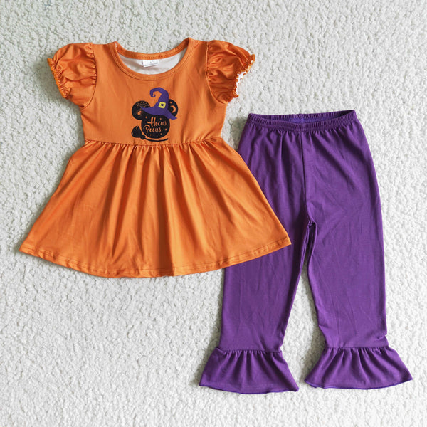 GSPO0117 girl halloween orange purple set