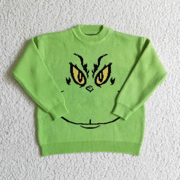 BT0099 sweater top green christmas sweater