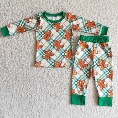 6 A3-26 boy green winter long sleeve pajamas set-promotion 2023.11.18