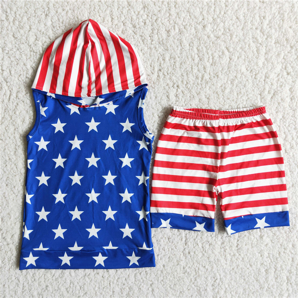 boy clothes boy star hoodies blue july 4th patriotic set