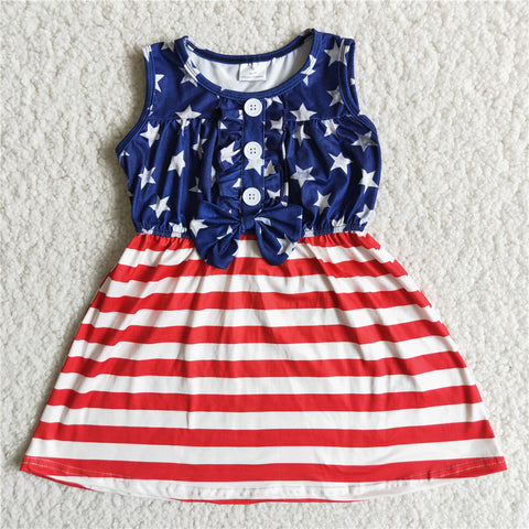 A17-12 girl clothes  july 4th navy  star patriotic flutter dress-promotion 2024.4.22 $5.5