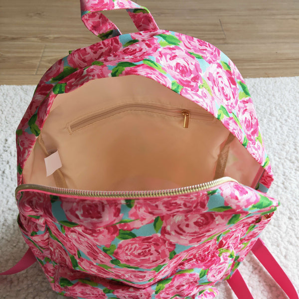 BA0022 rose floral school bag travel bag school gift backpack