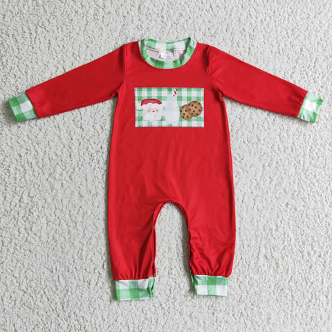 LR0189 baby boy clothes santa claus red christmas romper