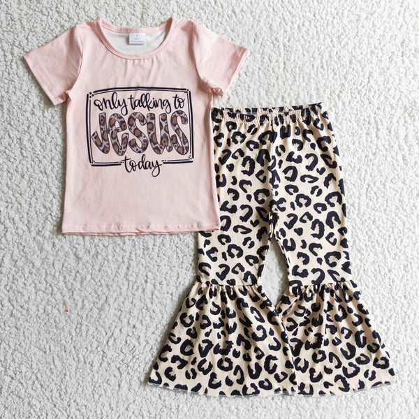 GSPO0226 baby girl clothes jesus leopard outfits