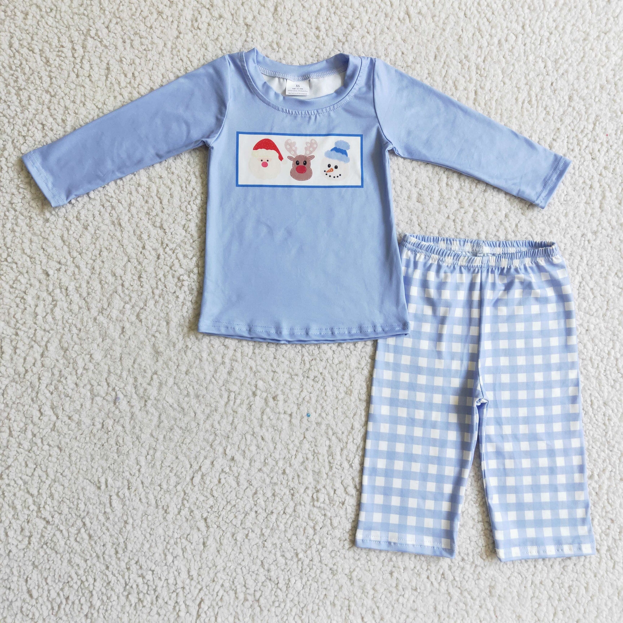 BLP0129 baby boy clothes blue christmas outfits