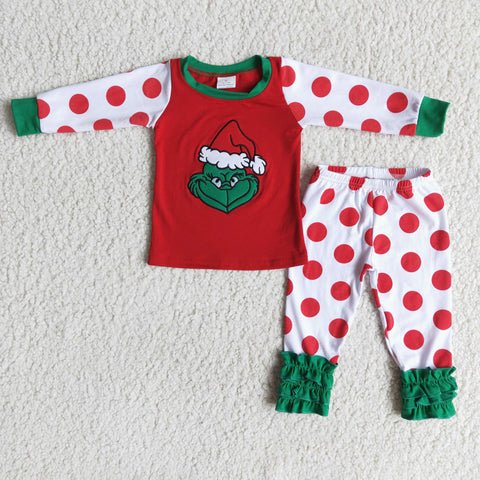 6 A0-5 baby girl clothes dot cartoon christmas pajamas set-promotion 2023.11.25
