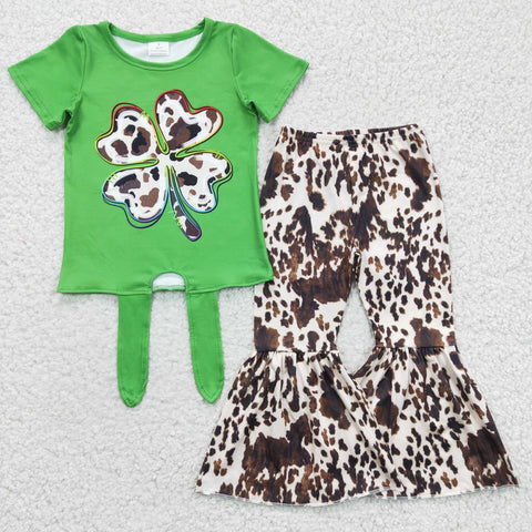 GSPO0297 baby girl clothes green St. Patrick's Day outfits