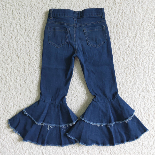 P0007 girl blue denim pants jeans