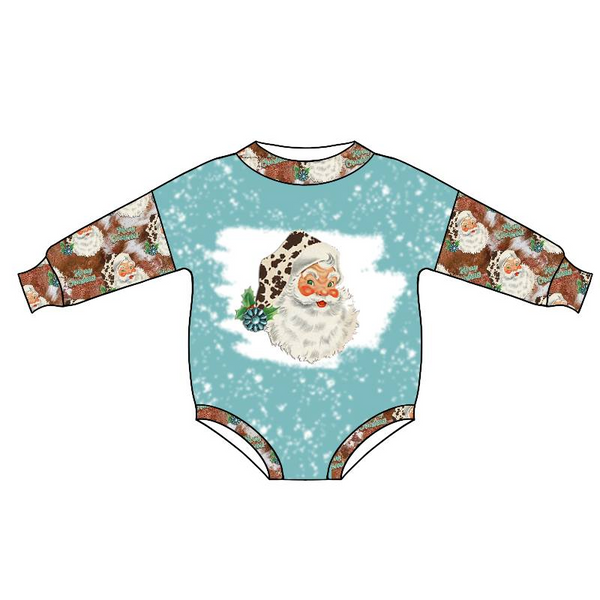 LR0175 baby girl clothes santa claus christmas bubble