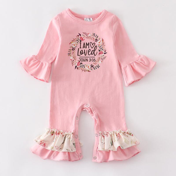 RTS loved pink floral matching baby girl clothes winter matching clothes