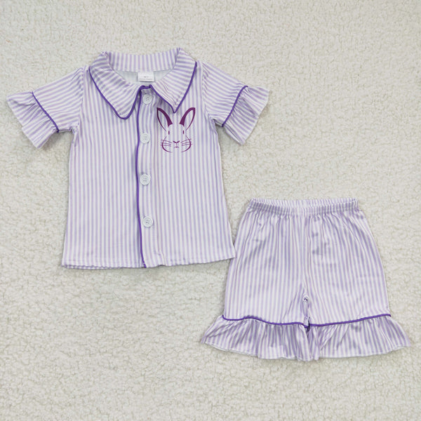 GSSO0144 baby girl clothes purple easter outfits