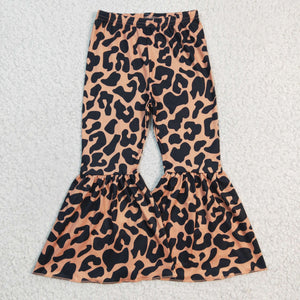 P0053 baby girl clothes leopard bell bottom pant