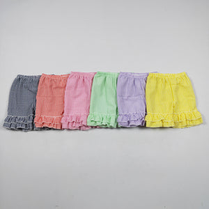 toddler girl clothes colorful seersucker summer shorts