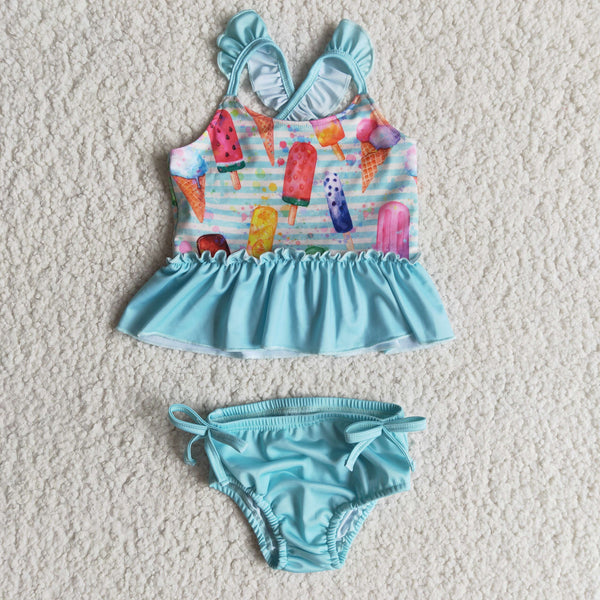 girl clothes summer popsicle swim suit 2pcs set