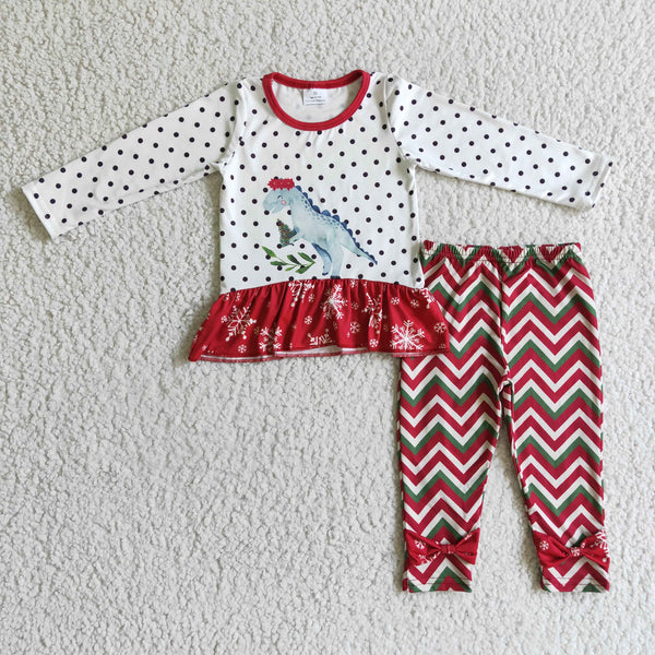 GLP0226 dinosaur christmas outfits baby girl clothes