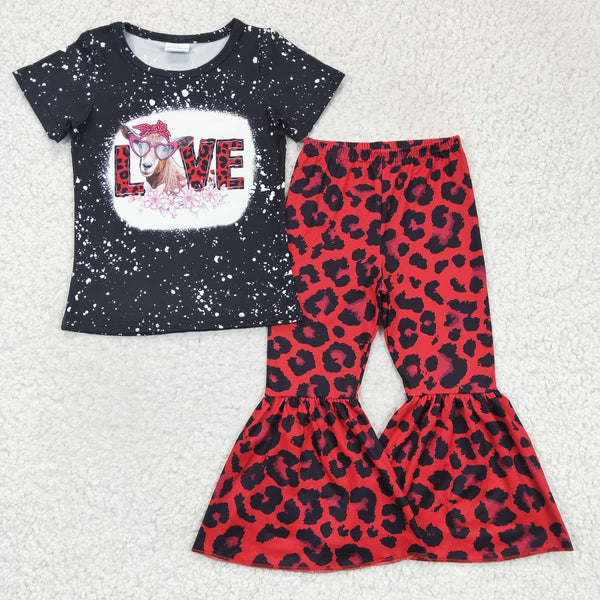 GSPO0288 baby girl clothes cow black velantines day outfits