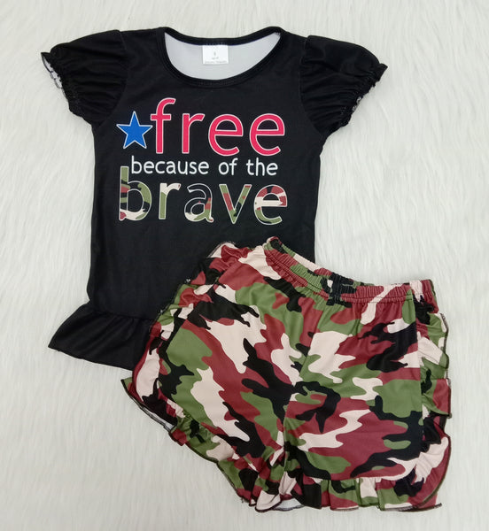 A10-4 kids clothing free because of the brave black short sleeve set-promotion