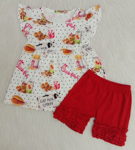A7-22 toddler girl clothes summer shorts set