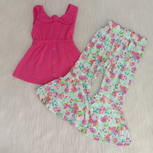 A18-11 baby girl clothes hot pink floral outfits-promotion 2023.12.16