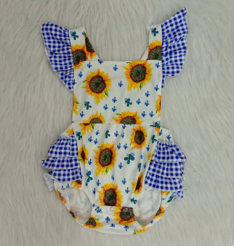 girl clothes summer sunflower bubble
