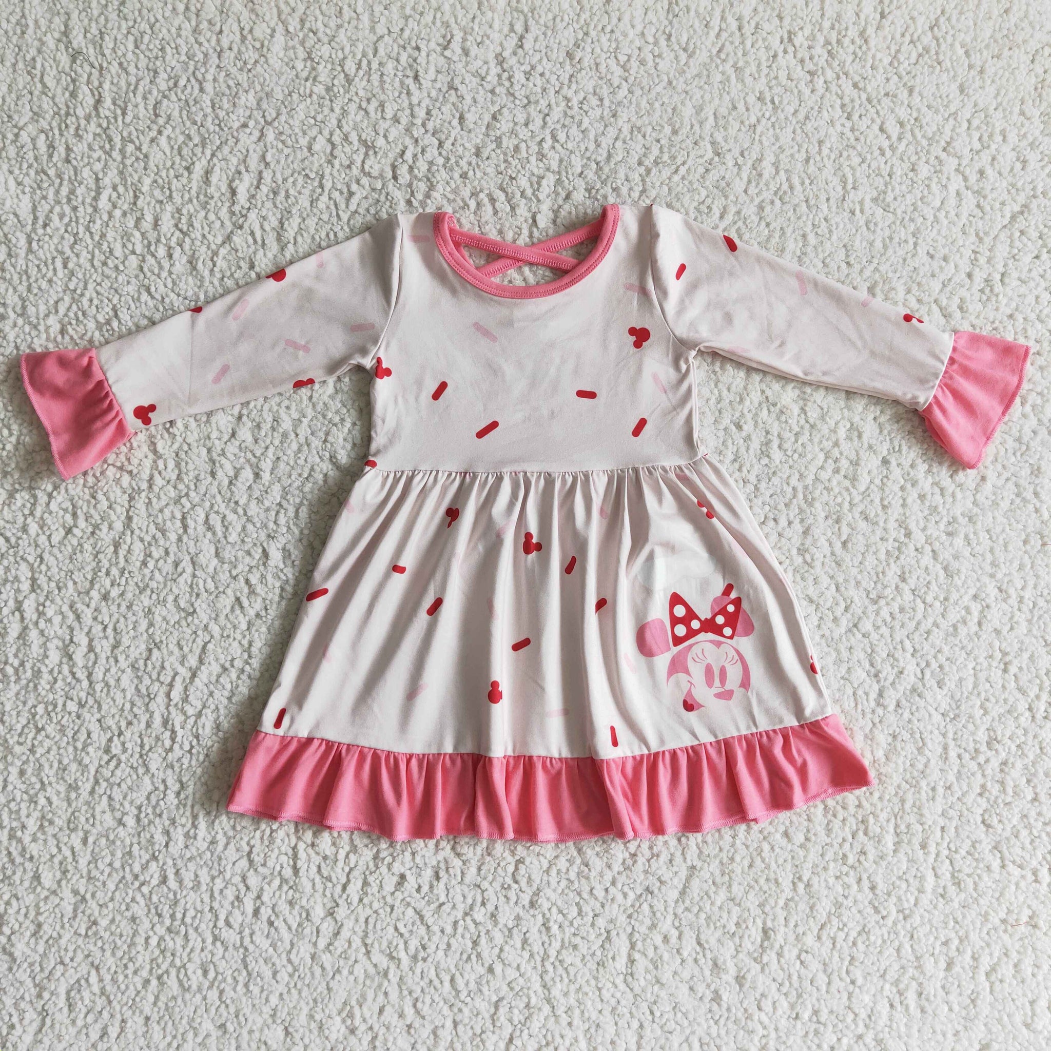 GLD0096 baby girl clothes cartoon winter dress