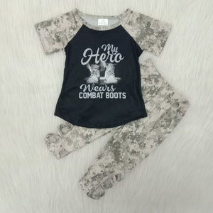 B11-24 promotion girl combat boots short sleeve camouflage fall spring set