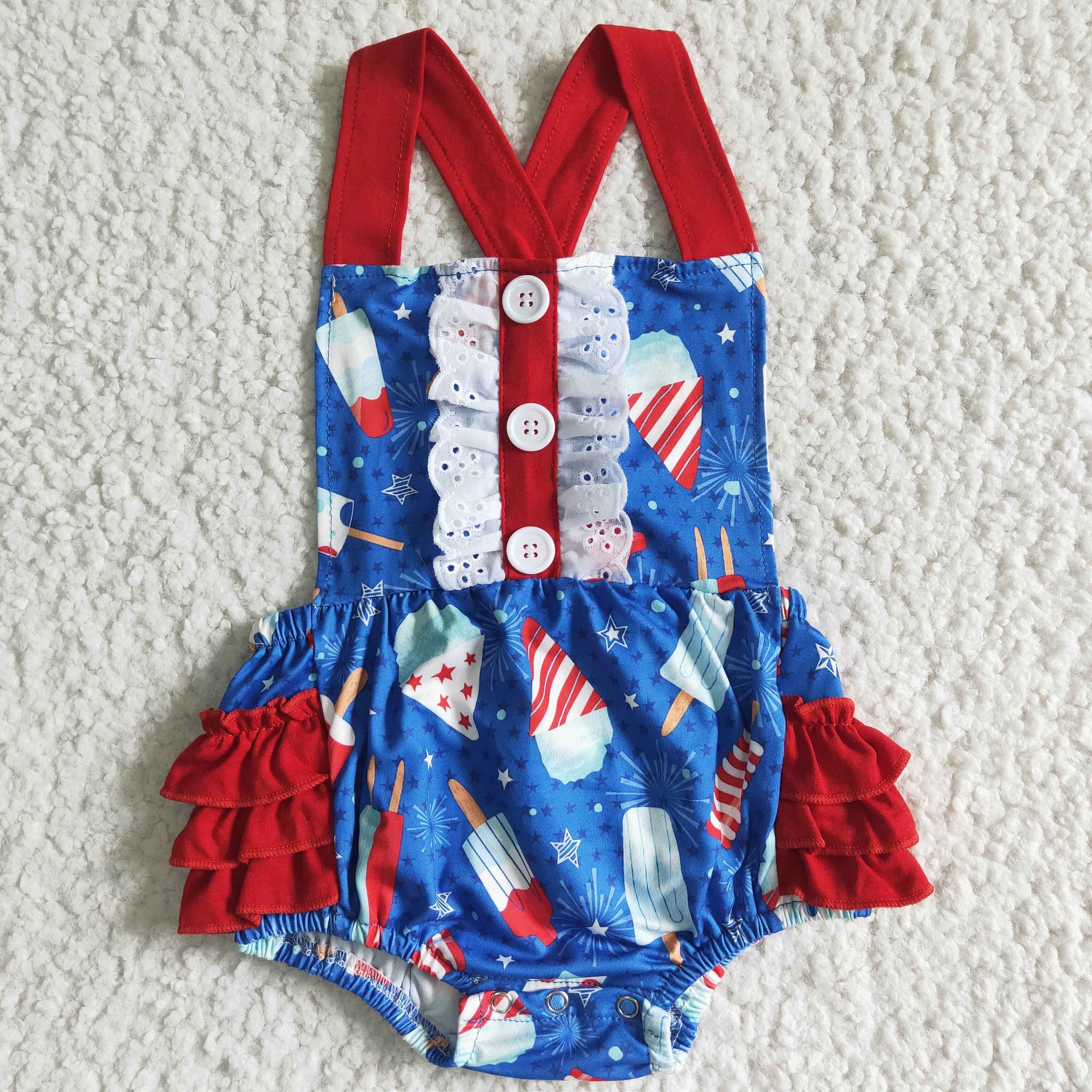 SR0015 girl clothes july 4th bubble