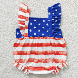 SR0326 baby girl clothes patriotic 4th of july bubble