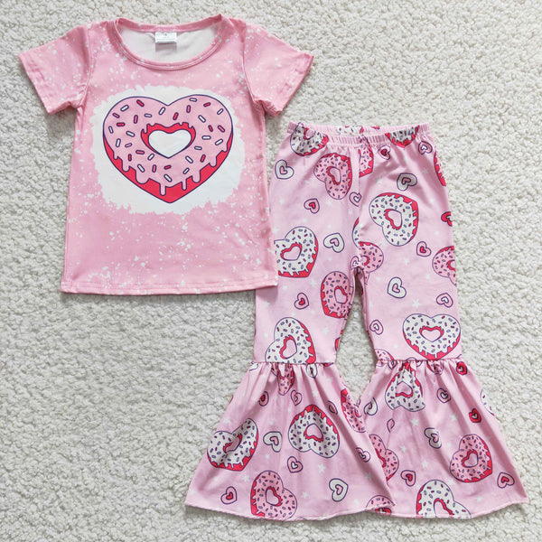 GSPO0378 baby girl clothes pink donut  valentines day outfits